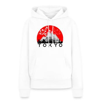 Tokyo - Sweat à capuche Premium bio Femme - blanc - Devant - Julia (174cm)
