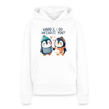 Watscheln, ich komme ohne dich aus - Frauen Premium Bio Hoodie - Weiß - Vorne - Julia (174cm)