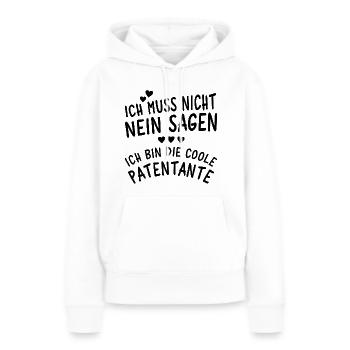 Ich bin die coole Patentante - Frauen Premium Bio Hoodie - Weiß - Vorne - Julia (174cm)