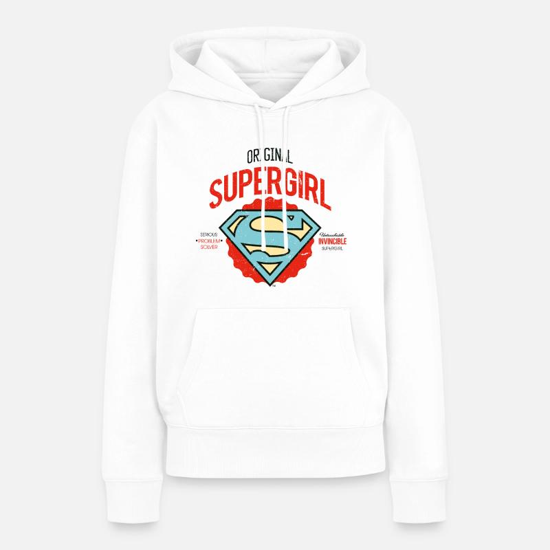DC Comics Logo Problem Solver - Frauen Premium Bio Hoodie - Weiß