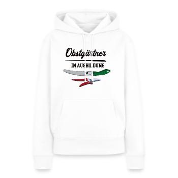 Obstgärtner in Ausbildung Obstgärtnerausbildung - Frauen Premium Bio Hoodie - Weiß - Vorne - Julia (174cm)