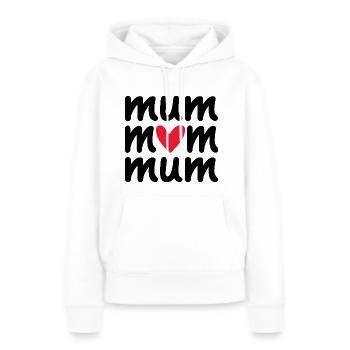Maman maman maman - Sweat à capuche Premium bio Femme - blanc - Devant - Julia (174cm)