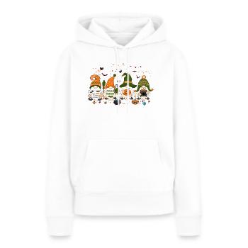 C’est la saison, Gnomes d’Halloween, Gif de Thanksgiving - Sweat à capuche Premium bio Femme - blanc - Devant - Julia (174cm)
