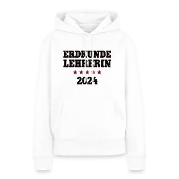 Erdkunde Lehrerin 2024 Beruf Studium Uni Lehramt - Frauen Premium Bio Hoodie - Weiß - Vorne - Julia (174cm)