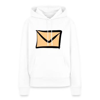 Icône Lettre / Enveloppe. Courrier / E-mail. - Sweat à capuche Premium bio Femme - blanc - Devant - Julia (174cm)