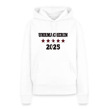 2025 Uhrmacherin Beruf Abschluß Lehre Bestanden - Frauen Premium Bio Hoodie - Weiß - Vorne - Julia (174cm)