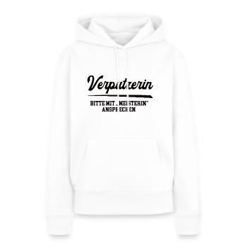 Verputzerin Meister Prüfung Bestanden Verputzerei - Frauen Premium Bio Hoodie - Weiß - Vorne - Julia (174cm)