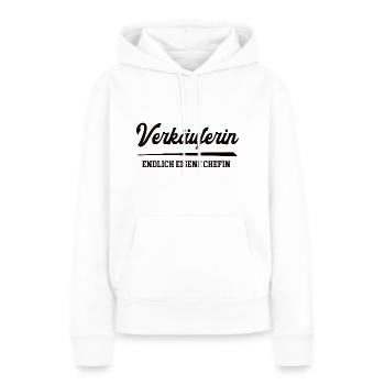 Verkäuferin Chefin Selbstständigkeit Firma Gründen - Frauen Premium Bio Hoodie - Weiß - Vorne - Julia (174cm)