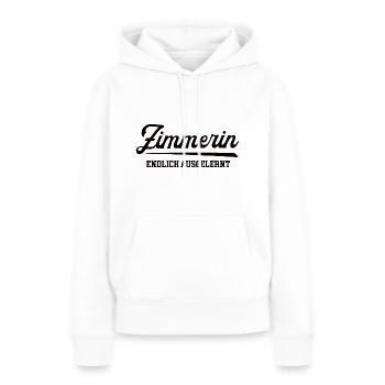 Zimmerin Ausbildung Bestanden Ausbildungsende - Frauen Premium Bio Hoodie - Weiß - Vorne - Julia (174cm)