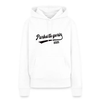 Parkettlegerin 2025 Beruf Parkettleger Bodenleger - Frauen Premium Bio Hoodie - Weiß - Vorne - Julia (174cm)