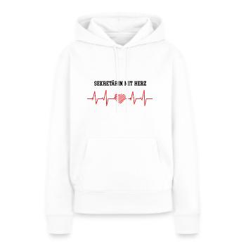 Sekretärin Mit Herz Beste Sekretärinnen Kollegin - Frauen Premium Bio Hoodie - Weiß - Vorne - Julia (174cm)