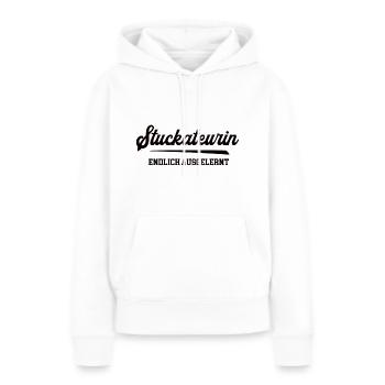 Stuckateurin Ausbildung Bestanden Azubi Stuckateur - Frauen Premium Bio Hoodie - Weiß - Vorne - Julia (174cm)