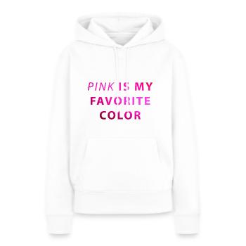 Le rose est ma couleur préférée - Sweat à capuche Premium bio Femme - blanc - Devant - Julia (174cm)