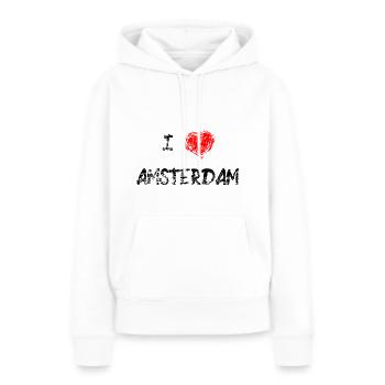 I Love Amsterdam Liebe Geschenk - Frauen Premium Bio Hoodie - Weiß - Vorne - Julia (174cm)
