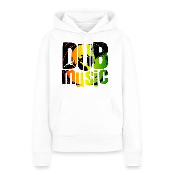 Dub music - Sweat à capuche Premium bio Femme - blanc - Devant - Julia (174cm)