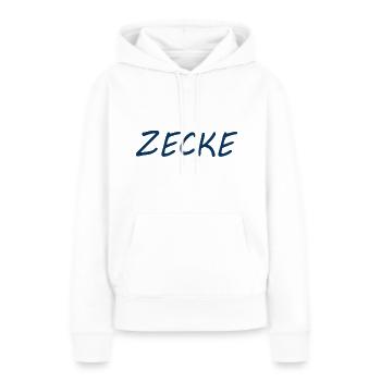 ZECKE - Frauen Premium Bio Hoodie - Weiß - Vorne - Julia (174cm)