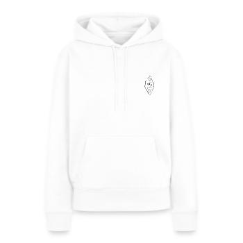 La Vulva - Where it all starts - Frauen Premium Bio Hoodie - Weiß - Vorne - Julia (174cm)