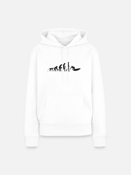 Surfen Evolution - Frauen Premium Bio Hoodie - Weiß