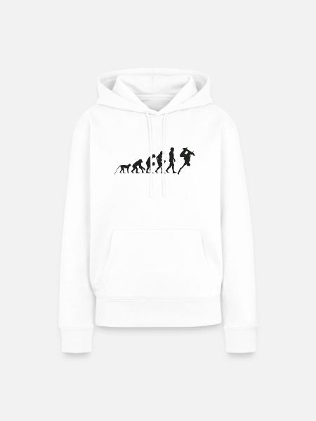 Evolution Skate - Frauen Premium Bio Hoodie - Weiß