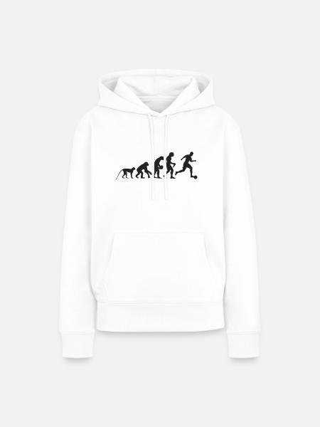 Evolution Fußball - Frauen Premium Bio Hoodie - Weiß
