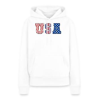 Drapeau américain - Sweat à capuche Premium bio Femme - blanc - Devant - Julia (174cm)