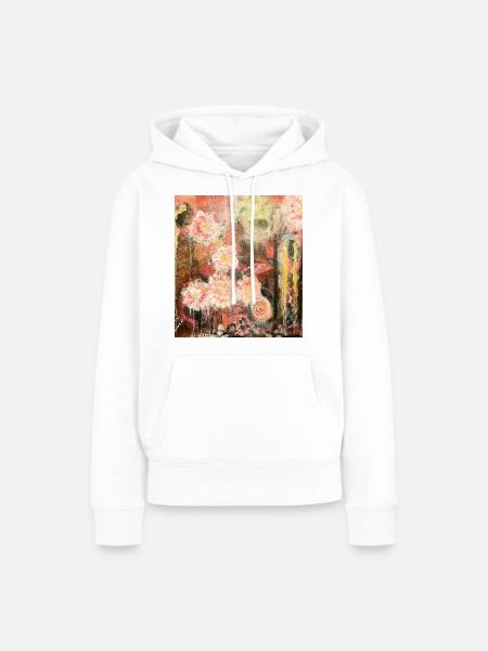 Fleur - Frauen Premium Bio Hoodie - Weiß