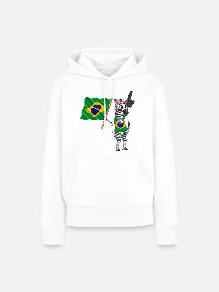 Brasilianer Zebra - Frauen Premium Bio Hoodie - Weiß