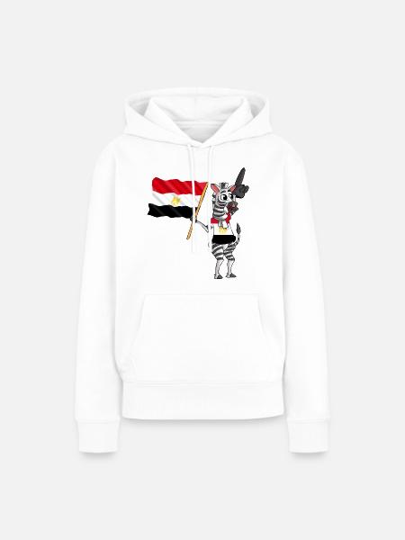 Ägypter Zebra - Frauen Premium Bio Hoodie - Weiß