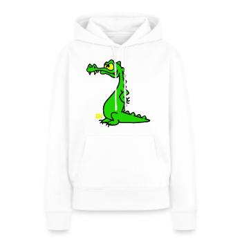 Smiling Crocodile, dreifarbiges Design - Frauen Premium Bio Hoodie - Weiß - Vorne - Julia (174cm)