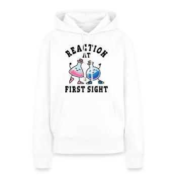 Chemische Reaktion auf den ersten Blick - Frauen Premium Bio Hoodie - Weiß - Vorne - Julia (174cm)