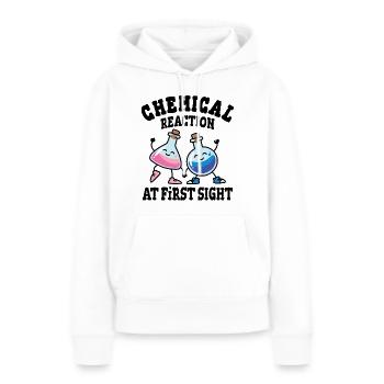 Chemische Reaktion auf den ersten Blick - Frauen Premium Bio Hoodie - Weiß - Vorne - Julia (174cm)