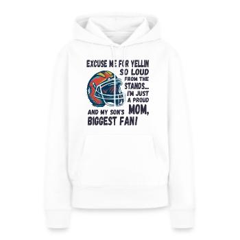 Désolé pour les cris forts, Football Mama - Sweat à capuche Premium bio Femme - blanc - Devant - Julia (174cm)
