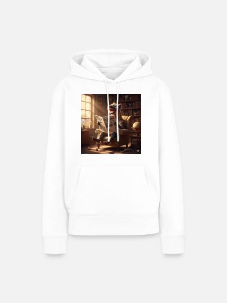Literarische Hyäne im Salon - Frauen Premium Bio Hoodie - Weiß
