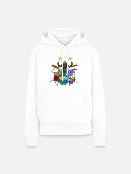 Kobold mit Trommeln - Frauen Premium Bio Hoodie - Weiß