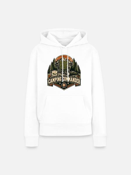 Camping Commander – Lustiges Camping-Abzeichen - Frauen Premium Bio Hoodie - Weiß