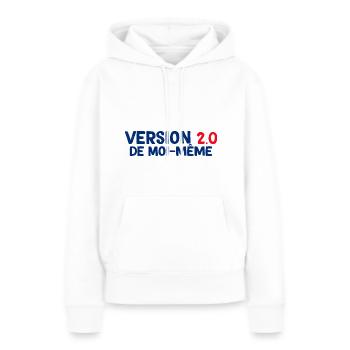 Femme Version 2.0 De Moi-même - Sweat à capuche Premium bio Femme - blanc - Devant - Julia (174cm)