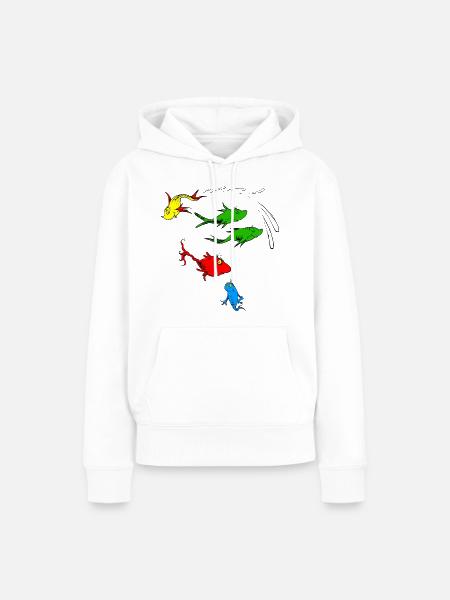 Fisch-Grafik - Frauen Premium Bio Hoodie - Weiß