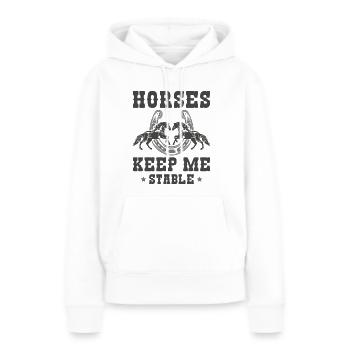 Horses Keep Me Stable - Women’s Premium Organic Hoodie - white - Front - Julia (174cm)
