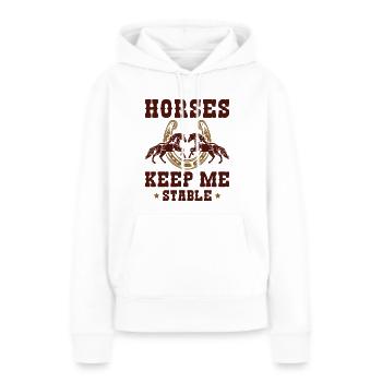 Horses Keep Me Stable - Women’s Premium Organic Hoodie - white - Front - Julia (174cm)