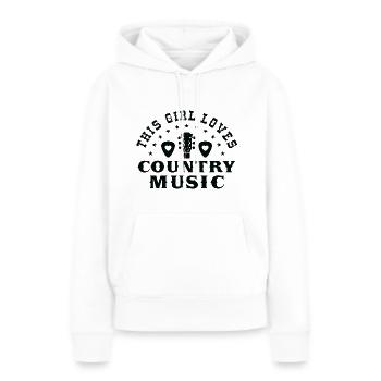 Dieses Mädchen liebt Country-Musik - Frauen Premium Bio Hoodie - Weiß - Vorne - Julia (174cm)
