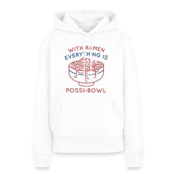 Avec Ramen Everything Is Possi-Bowl - Sweat à capuche Premium bio Femme - blanc - Devant - Julia (174cm)