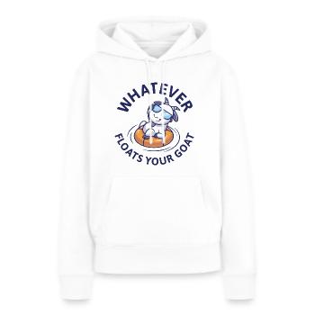 Tout ce qui flotte votre chèvre - Sweat à capuche Premium bio Femme - blanc - Devant - Julia (174cm)