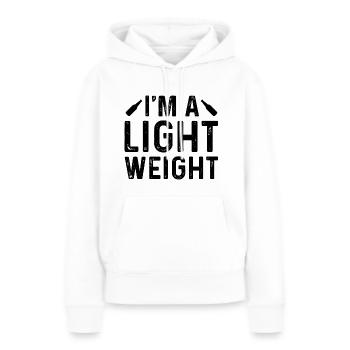 Je suis un poids léger - Sweat à capuche Premium bio Femme - blanc - Devant - Julia (174cm)