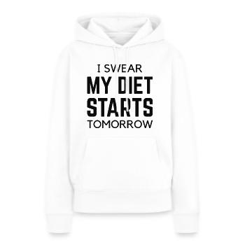 Ich schwöre, meine Diät beginnt morgen - Frauen Premium Bio Hoodie - Weiß - Vorne - Julia (174cm)