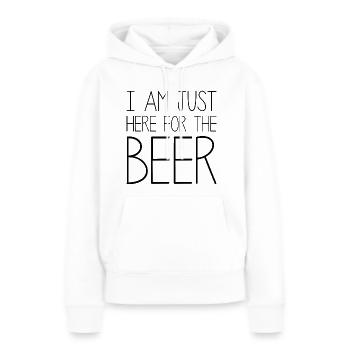 Je suis juste ici pour la bière - Sweat à capuche Premium bio Femme - blanc - Devant - Julia (174cm)