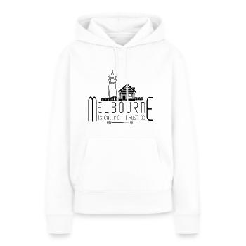 Melbourne Australie Citation - Sweat à capuche Premium bio Femme - blanc - Devant - Julia (174cm)