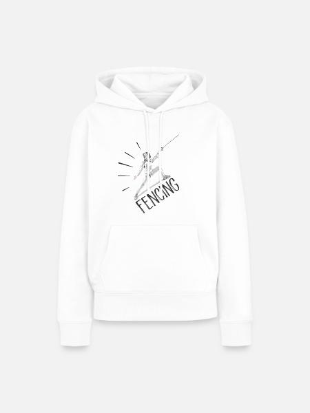 Fechten - Frauen Premium Bio Hoodie - Weiß