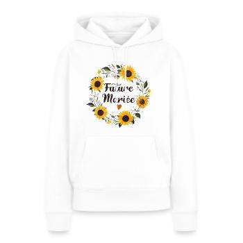 Mariage Femme EVJF Pour Femme Future Mariée - Sweat à capuche Premium bio Femme - blanc - Devant - Julia (174cm)