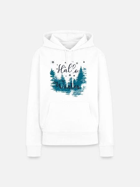 Winter - Frauen Premium Bio Hoodie - Weiß