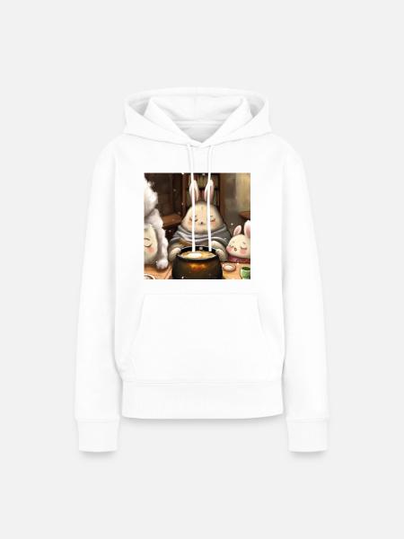 Fluffiges Tierchen - Frauen Premium Bio Hoodie - Weiß